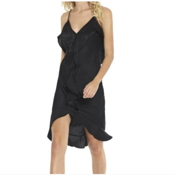 MISA LOS ANGELES ELE BLACK SATIN DRESS Medium - Picture 1 of 3